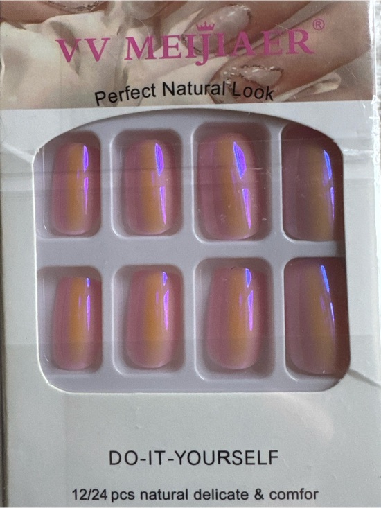 Other - 3/$15 Pink Iridescent Press-On Nails Shiny Metallic Look DIY Beauty Nail Set